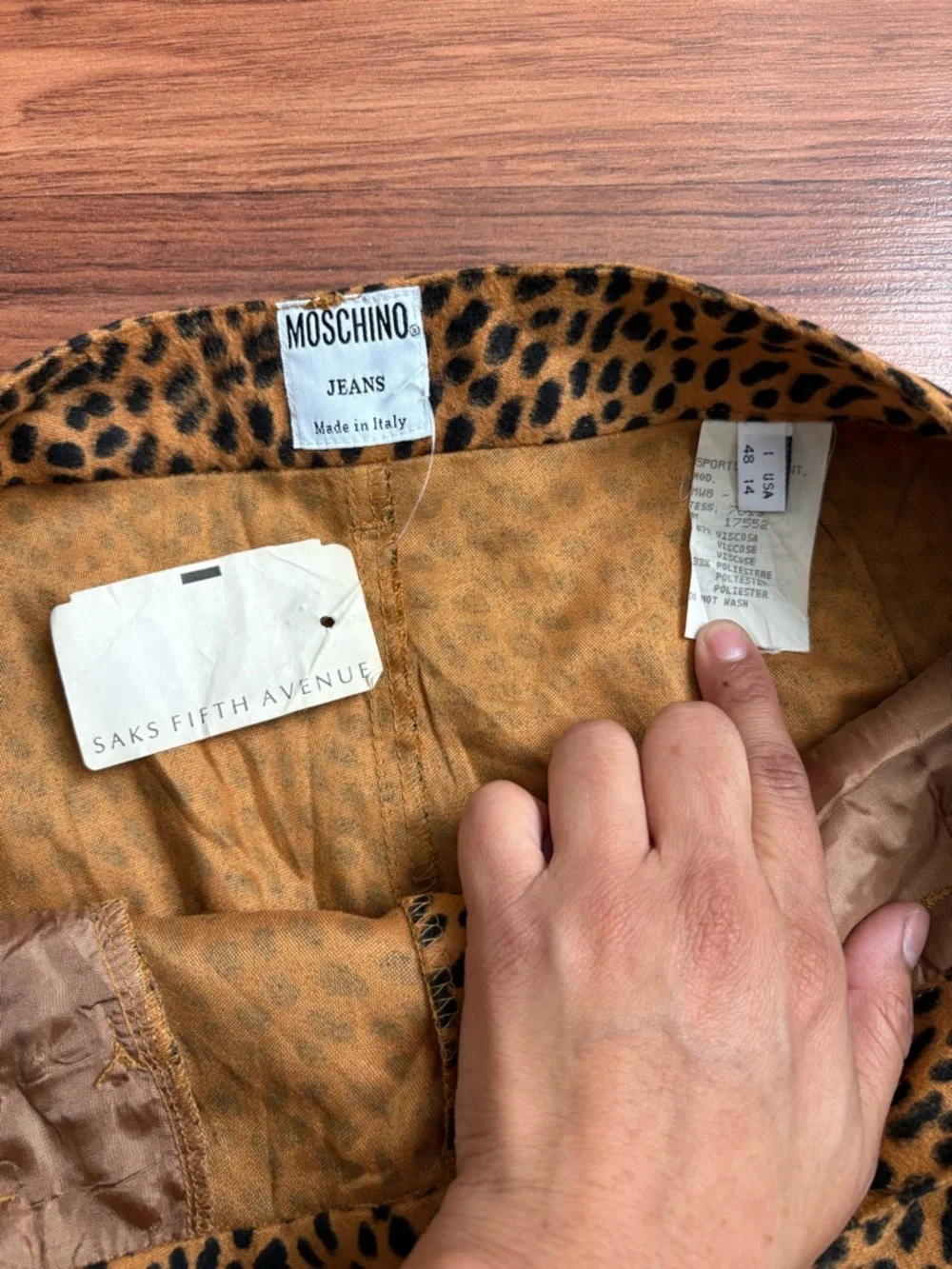 Moschino leopard animal print high rise pants - Picture 6 of 9
